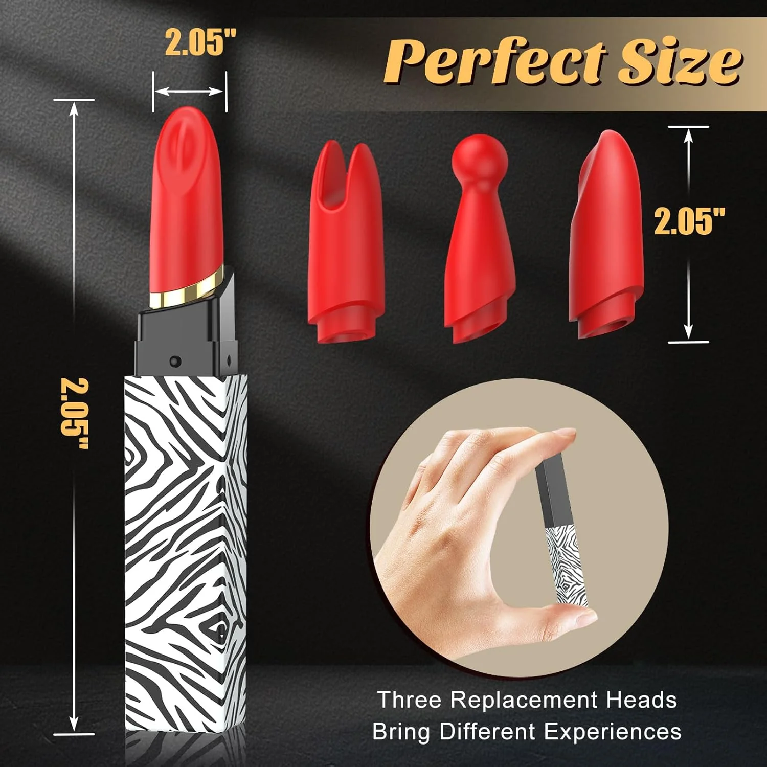 WhisperDot 3-Head Lipstick Bullet Vibrator - Image 3