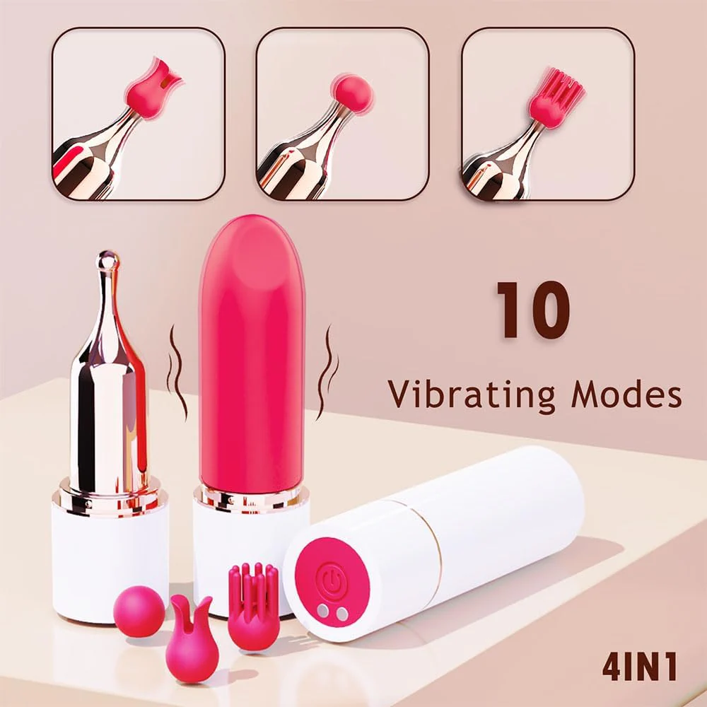 WhisperLuxe 4-Head Lipstick Vibrator - Image 3