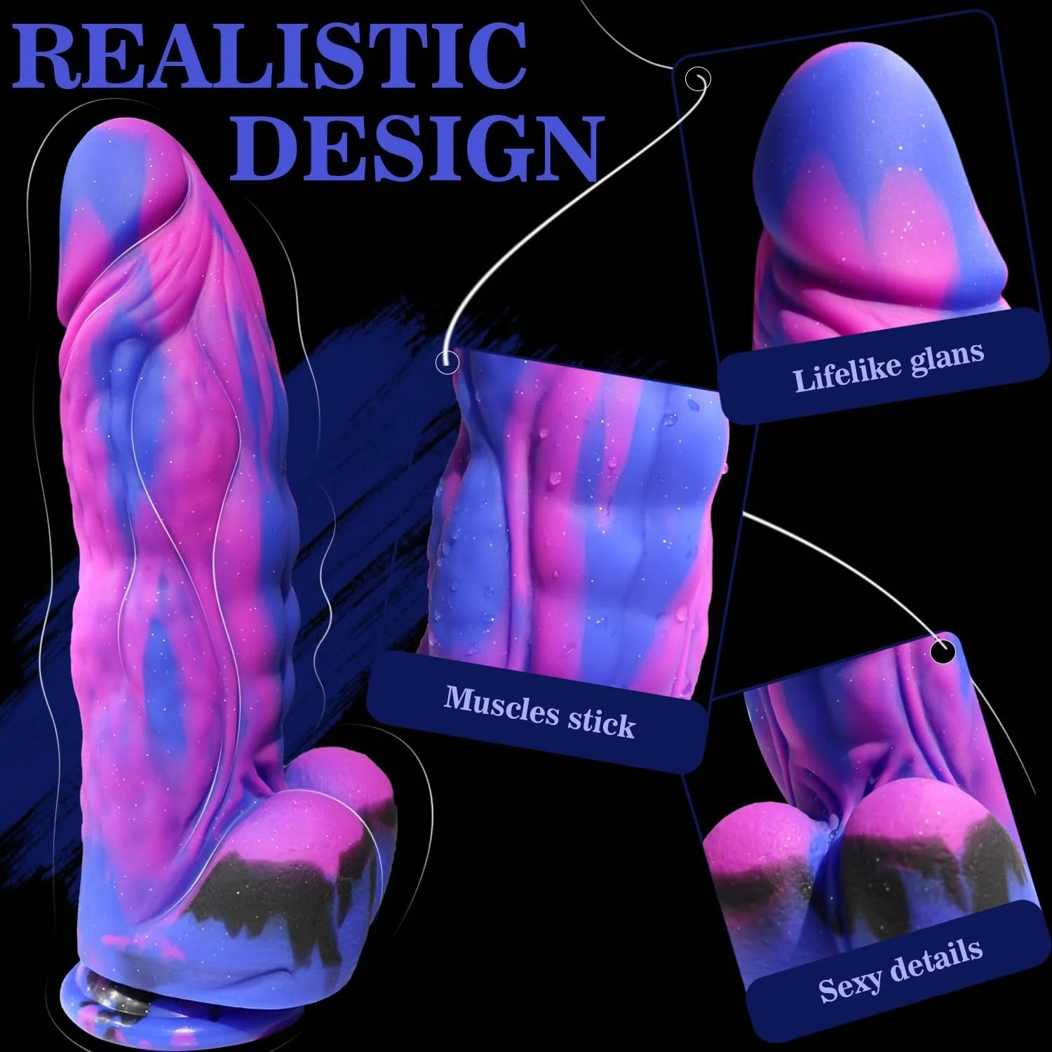 WildMuse 9.5" Thick Fantasy Realistic Dildo Suction - Image 3