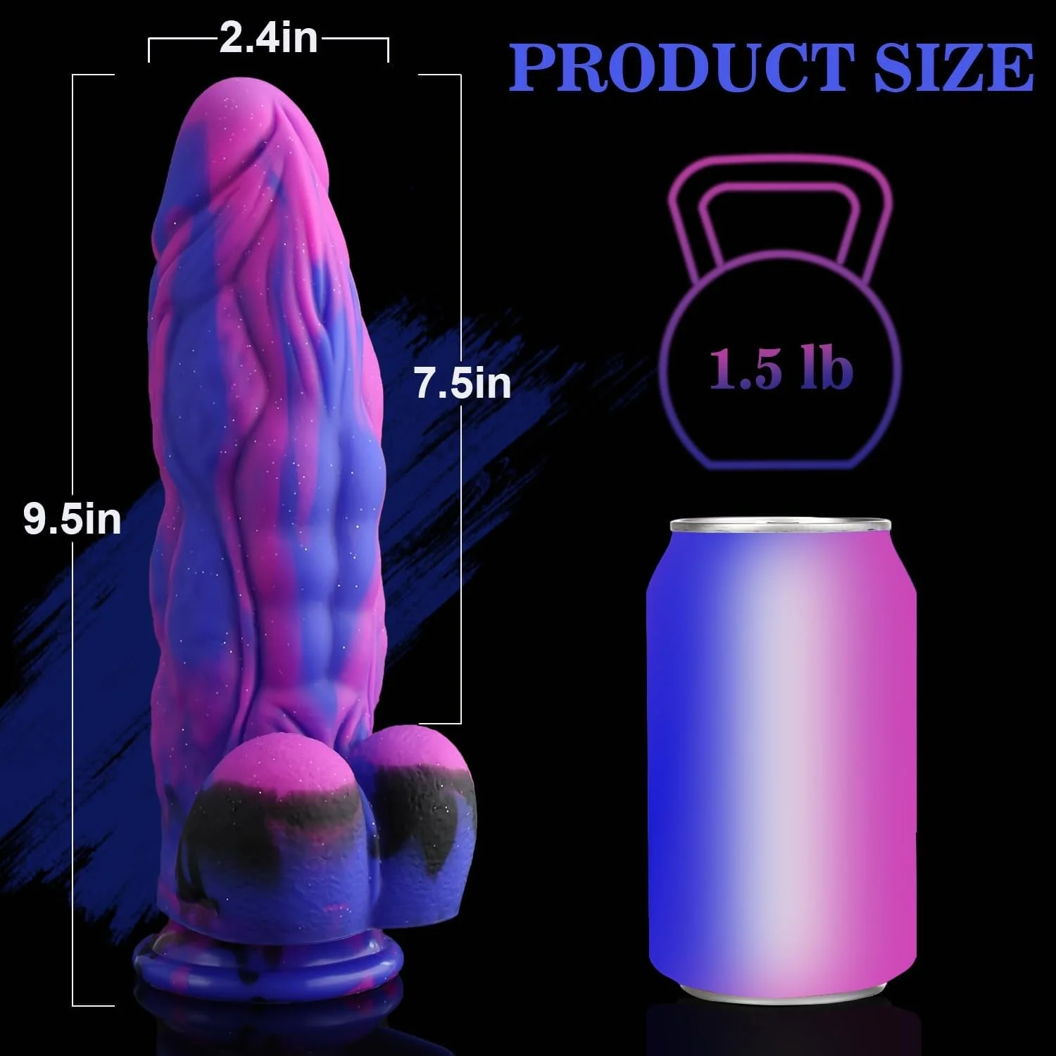 WildMuse 9.5" Thick Fantasy Realistic Dildo Suction - Image 5