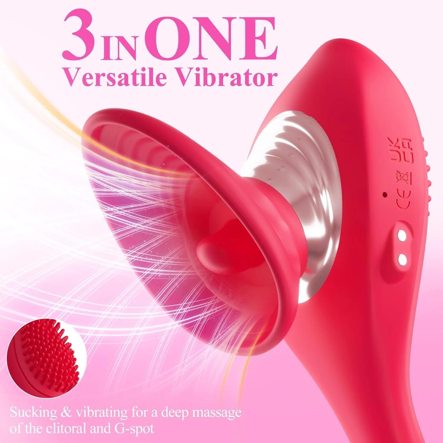 WillowBloom 3-in-1 Bendable Dildo Rose Sucking Vibrator - Image 3