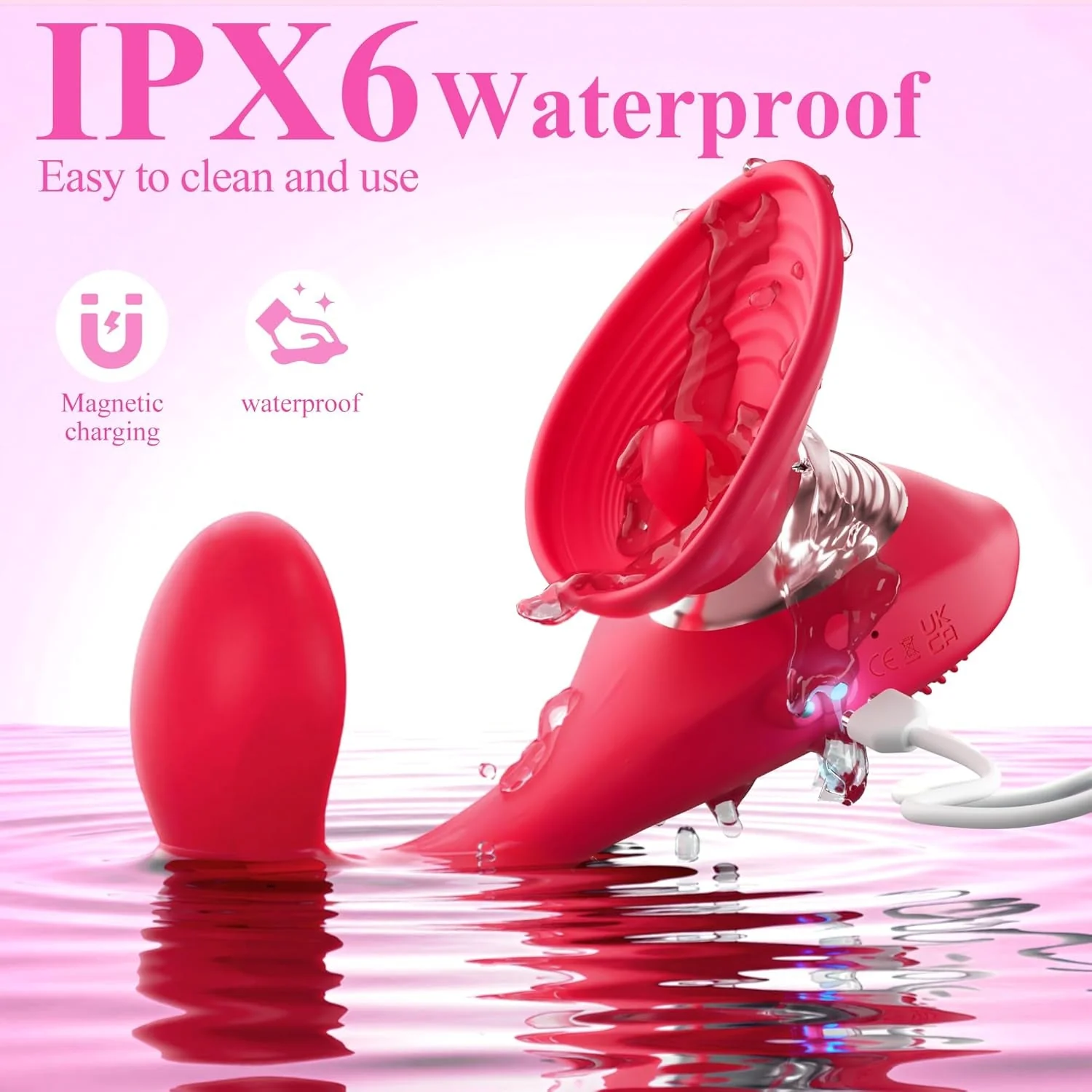 WillowBloom 3-in-1 Bendable Dildo Rose Sucking Vibrator - Image 5